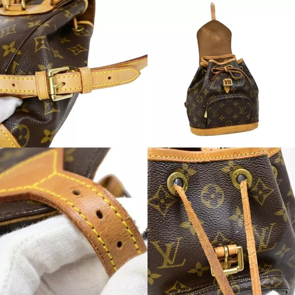 LOUIS VUITTON Mini Montsouris Backpack Bag Monogram Leather Brown M51137 18FA556 main image 12